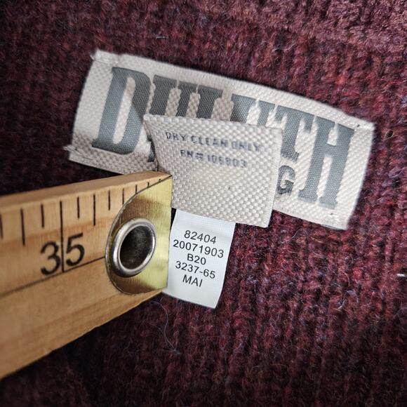 Duluth Trading Sweater Mens Medium Maroon Shetland Wool Fair Isle Moose Cabin - Picture 4 of 8